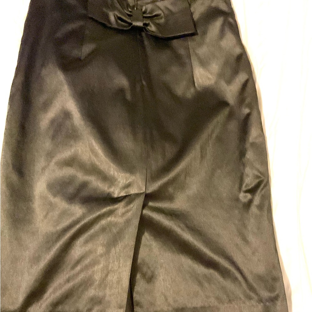 Forever 21 Black Midi Pencil Skirt Tie Bow back
